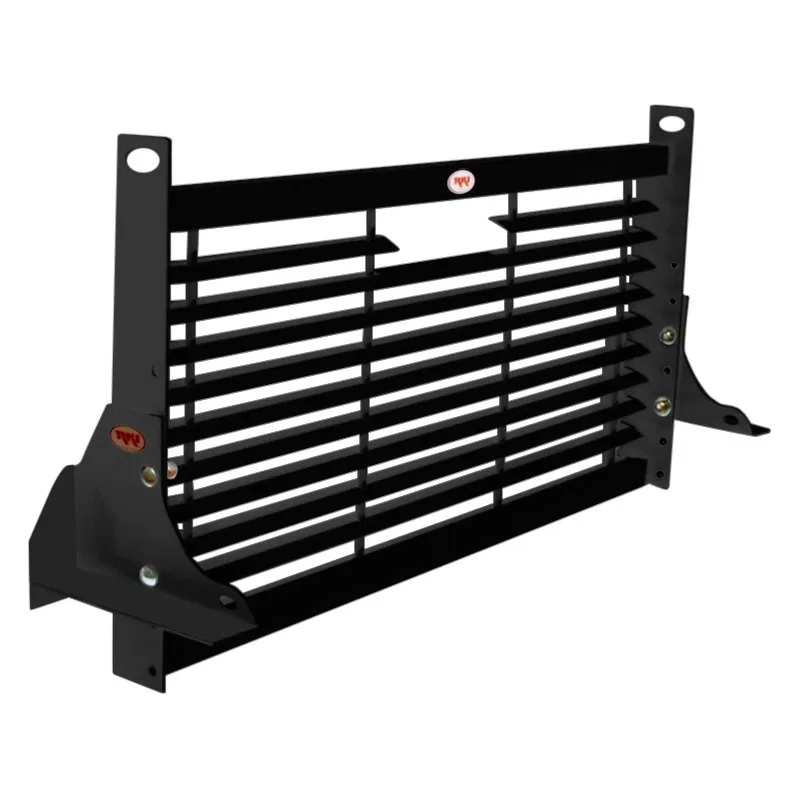 WG49B – RKI Headache Rack, Louvered 49 Inch Powder Coated Black Steel With 3rd Brake Light Cutout For Service Body Tr...